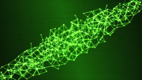 Rotating Mesh, Wireframe Grid Animation - Loop Green Stock Footage 77642040