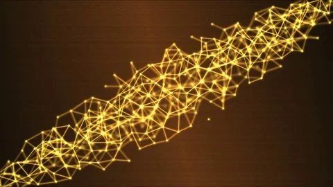 Rotating Mesh, Wireframe Grid Animation - Loop Yellow Stock Footage 77642828