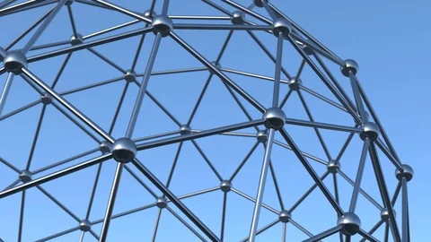 Rotating metal 3d structure on a blue background 스톡 동영상 103165696