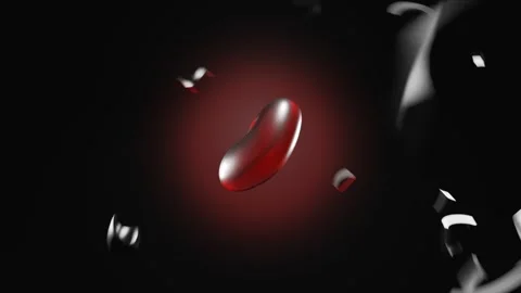 Rotating metal black heart breaks into pieces. 3D Looped background. Stock Footage 262573053