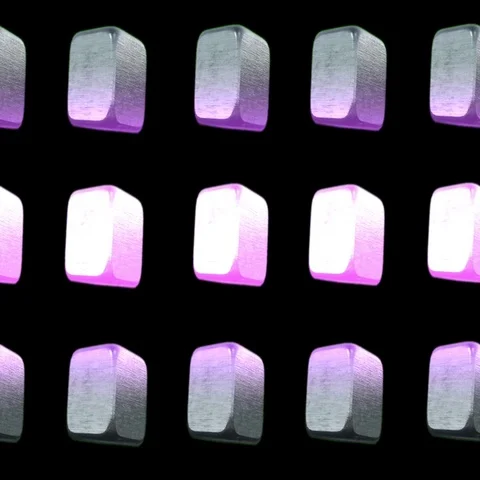 Rotating metal cubes Stock Footage 69709310