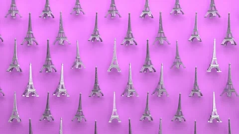 Rotating metal eiffel tower looping background, Paris travel landmark Stock Footage 144454690