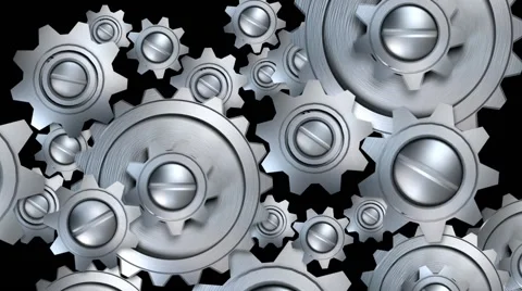 Rotating metal gears loop Stock Footage 41149363