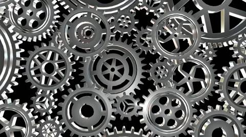 Rotating metal gears loop Stock Footage 61556741