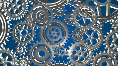 Rotating metal gears loop Stock Footage 61557094