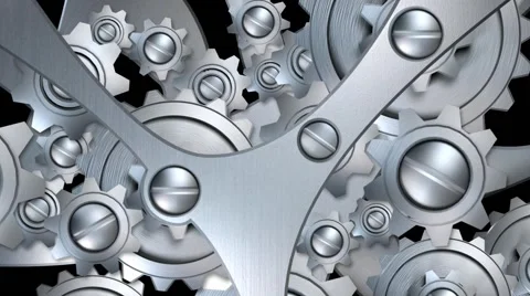 Rotating metal gears machinery loop Stock Footage 41149415