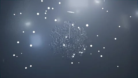 Rotating metal hex crystal receding in studio as camera pulling back, showing Stock Footage 339194209