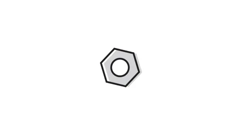 Rotating metal nut animation Stock Footage 307622753