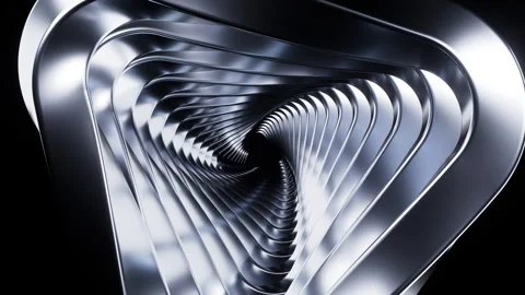 Rotating metal triangular background, 3d rendering. Stock Footage 339314978