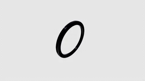 Rotating Metallic Ring on Transparent Background Stock Footage 338031767