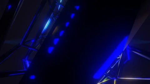 Rotating metallic structure - Abstract neon multicolor psychedelic hypnotic VJ Stock Footage 221183689