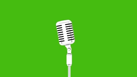 Rotating Microphone On Green Screen Stock Footage 284510013