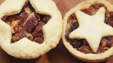 Rotating mince pies Stock Footage 8571164