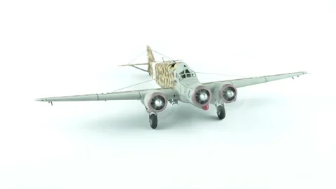 Rotating Model Airplane Savoia-Marchetti SM Italian Bomber. Stock-Footage 285399662