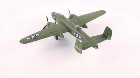 Rotating Model of B-25 Mitchell Bomber Airplane. Stock-Footage 295388480