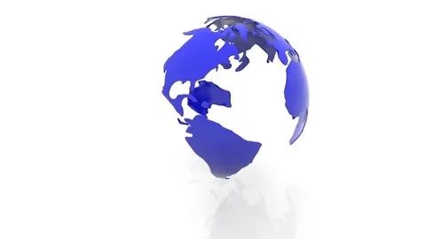 Rotating model of the continents of planet earth on a white background, alpha Stock Footage