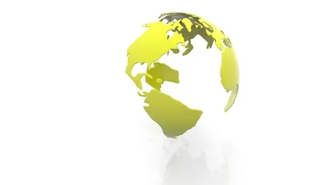 Rotating model of the continents of planet earth on a white background, alpha Stock Footage 77935847