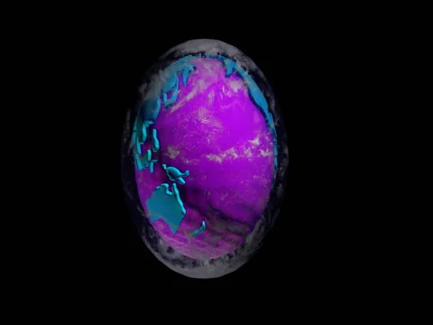 Rotating model of the continents of planet earth , alpha channel Stock Footage 79854145