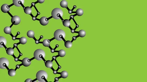 Rotating model of molecule. Seamless loop on green background Video stock 980187