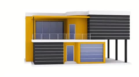 Rotating modern house Stock Footage 21217844