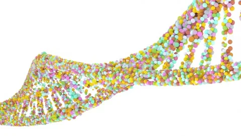 Rotating Modified DNA Chain Particle Effect Endless Seamless Loop Stock Footage 280076237