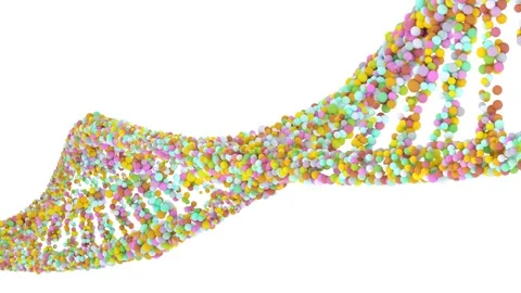 Rotating Modified DNA Chain Particle Effect Endless Seamless Loop Stock Footage 280076257
