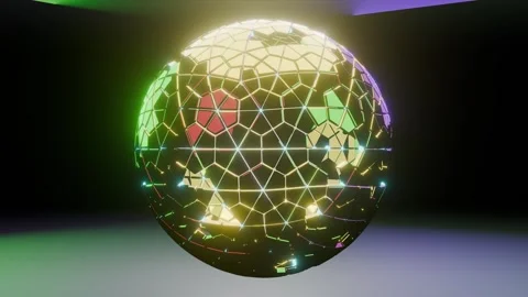 Rotating Mograph Sphere 4K VJ Loop - Futuristic Music Background Animation P Stock Footage 300079397
