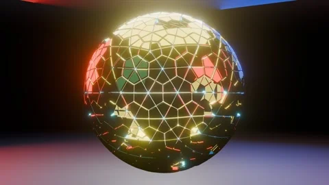 Rotating Mograph Sphere 4K VJ Loop - Futuristic Music Background Animation R Stock Footage 300079399