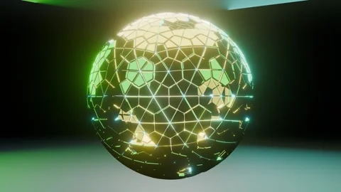 Rotating Mograph Sphere 4K VJ Loop - Futuristic Music Background Animation T Stock Footage 300079400
