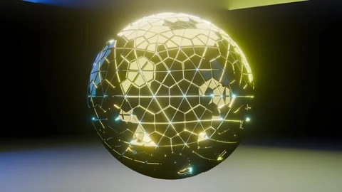 Rotating Mograph Sphere 4K VJ Loop - Futuristic Music Background Animation Y Stock Footage 300079410