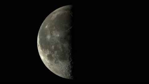 Rotating moon on a black background. 3d 4K Vídeo Stock 148131900