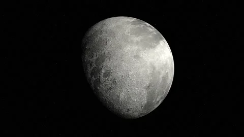 Rotating moon close up in space Stock Footage 239189423