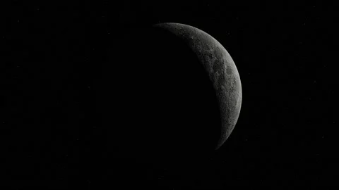 Rotating moon close up in space Stock Footage 239217141