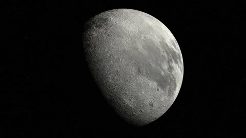 Rotating moon close up in space Stock Footage 239220031