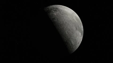 Rotating moon close up in space Stock Footage 239220834