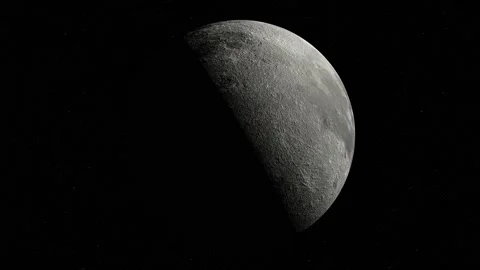 Rotating moon close up in space Stock Footage 239220898