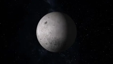 Rotating moon globe on black background Stock Footage 299739118