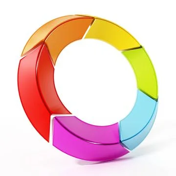 Rotating multi colored arrows forming a circle. 3D illustration Rotating m... Stock Photos