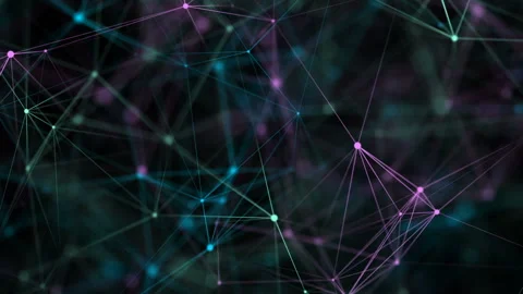 Rotating multi-colored connections. Seamless loop.Big data digital code Stock Footage 102869748