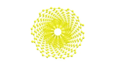 Rotating multi-walled nanotube molecule Stock Footage 113790932