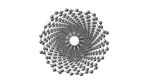 Rotating multi-walled nanotube molecule Stock Footage 113790935