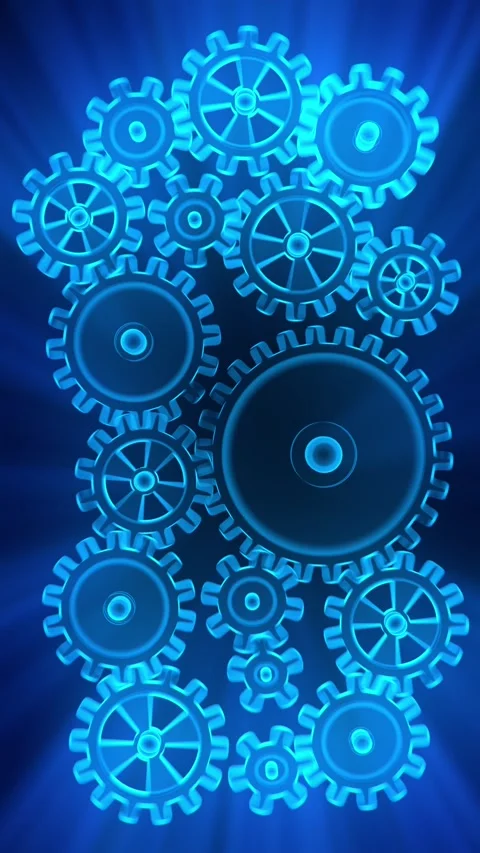 Rotating multicolored gears interlocked with each other Stock Footage 310323825