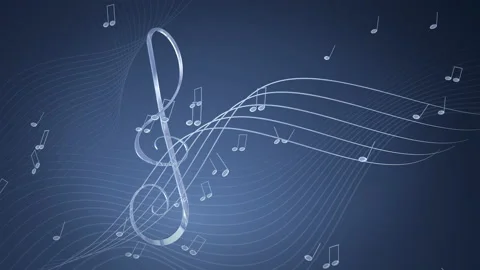 Rotating Musical Notes and Treble Clef o... | Stock Video | Pond5