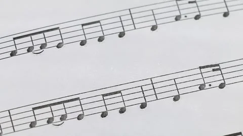 Rotating musical notes - Close-up view Stock Footage 137153737