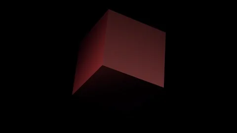 Rotating mystical dark red cube . 3D animation on a black background. Stock Footage 311878528