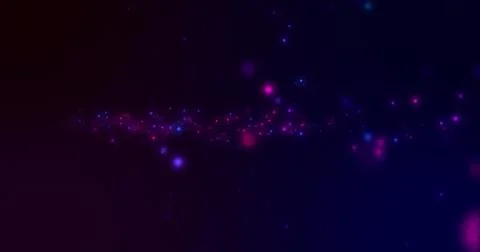 Rotating nebulus shape of glowing pink and points of light floating on a black イラスト素材