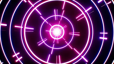 Rotating Neon Circle Light and glow sticks Background Stock Footage 171857307