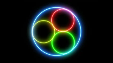 Rotating neon circles. Vídeo Stock 156893656
