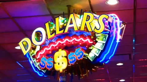 Rotating Neon Dollars Sign Video stock 38490465