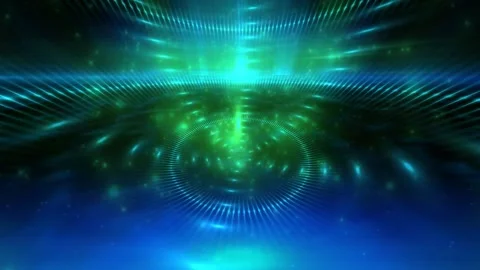 Rotating Neon Green Blue Waves Stage Animation Background Stock Footage 276693529